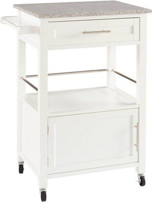 Mitchell K Granite Top Storage Drawers Locking Wheels Movable Kitchen Cart