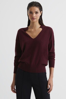 Knitted V-Neck Jumper-AB