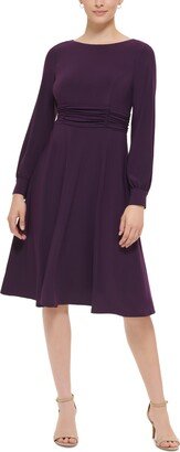 Petite Ruched-Waist Midi Dress