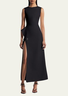 Mannerism Structured Thigh-Slit Sleeveless Ankle Dress