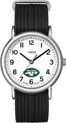Timex Tribute Timex Unisex Weekender 38mm Watch - NY Jets with Slip-Thru Single Layer Strap