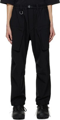 Black Bellows Pockets Cargo Pants