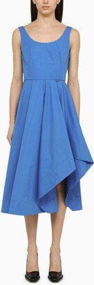 Blue flared midi dress