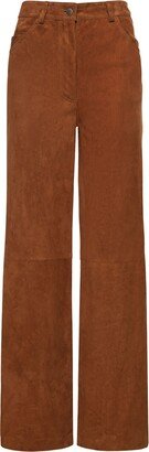 Suede leather pants