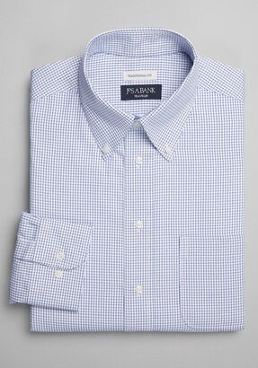 Big & Tall Men's Traveler Collection Traditional Fit Button-Down Collar Grid Dress Shirt