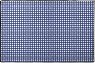 Door Mats: Watercolor Gingham - Navy Blue Door Mat, Blue