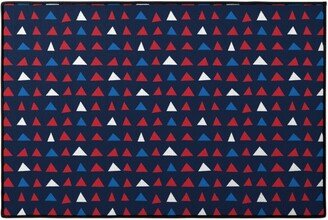 Door Mats: Triangles - Red White And Blue Door Mat, Blue