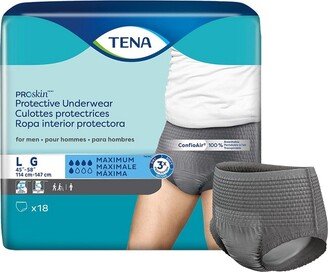 TENA ProSkin Protective Incontinence Underwear for Men, Moderate Absorbency, Large, 18 Count