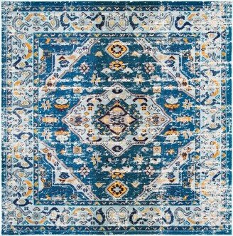 Madison MAD468 Power Loomed Area Rug - Dark Blue/Light Blue - 6'7x6'7