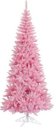 4.5' Pink Fir Slim Artificial Christmas Tree, Pink Dura-lit LED Lights In a 17Lx17Wx5H base.