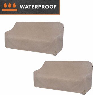 Modern Leisure Garrison Patio Loveseat Cover, Waterproof, Large, 76L X 38W X 38.25H, 2-Pack, Sandstone