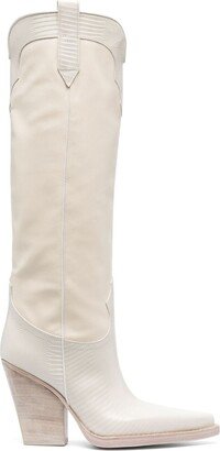 110mm Leather Knee-Length Boots