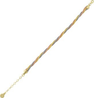 Spero London Twisted Rope 3 Color Gold Rose Gold Sterling Silver Handcrafted Bracelet