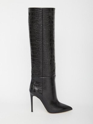 Black leather boots-AA