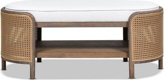 Panama 45.5 Entryway Storage Bench, Eggshell White Linen