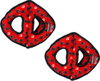 Tuffy Ultimate 3WayRing Red Paw, 2-Pack Dog Toys