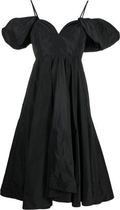 Taffeta Pleated Midi Dress