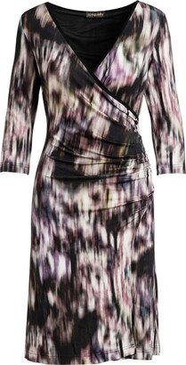 Women's Print Jersey Faux Wrap Dress By Conquista Fashion