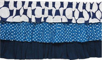 MixNMatch Blue Dots 3 layer Crib/Toddler ruffles/skirt