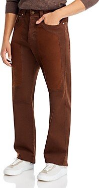 Paneled Bootcut Jeans in Brown