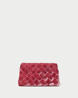 Aviva Rose Woven Puff Clutch