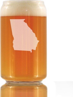 Georgia State Outline Beer Can Pint Glass, Etched Gifts For Georgians - 16 Oz