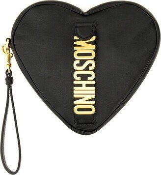 Logo Lettering Heart Clutch Bag-AA