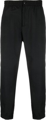 Elasticated-Waistband Tapered Trousers-AC