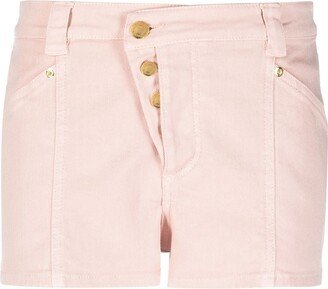 Button-Fastening Denim Shorts