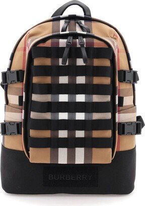 Cotton Backpack With Tartan Motiv