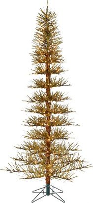 7.5' Warm Led Slim German Layered Tree