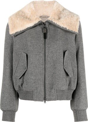 Shearling-Collar Jacket