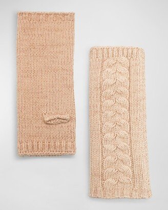 Shimmery Cable Knit Cashmere Gloves