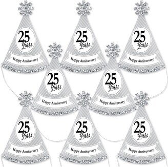 Big Dot Of Happiness We Still Do - 25th Wedding Anniversary - Mini Cone Small Party Hats - Set of 8