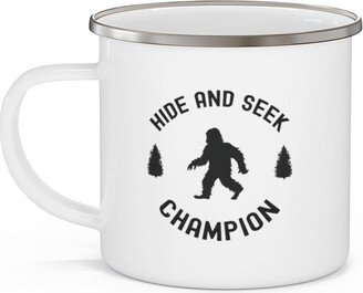 Hide & Seek Champion Mug, Funny Bigfoot/Sasquatch Coffee Cool Camping Mug - Enamel