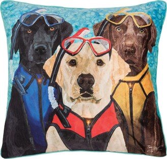 18 x 18 Snorkel Dog Light-Up Led Throw Pillow