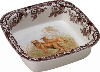 Woodland Hunting Dogs Square Dish