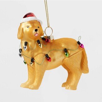 Glass Golden Retriever with Lights Christmas Tree Ornament Gold - Wondershop™