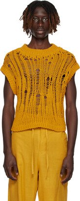 AIREI Yellow Laddering Sweater Vest