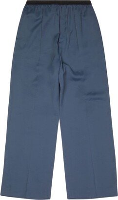 Pressed-Crease Cotton Wide-Leg Trousers