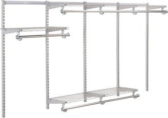 Configurations Classic Custom 4 Foot to 8 Foot Wide Walk In or Reach In Closet Shelving and Hanging Storage Solution Kit