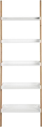 76 Remus Ladder Bookshelf Modern Oak and White