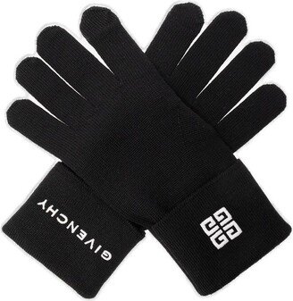 4G Embroidered Knit Gloves-AA