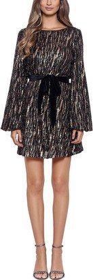 Petites Womens Sequined Mini Cocktail and Party Dress