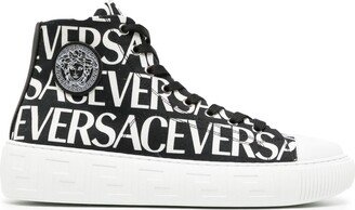 Logo-Print High-Top Sneakers-AL