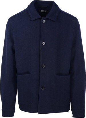 Buttoned Long-Sleeved Coat-AE
