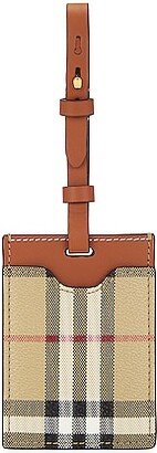 Patterned Luggage Tag in Brown