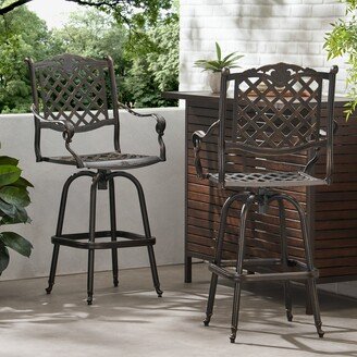 Avon Cast Aluminum Copper Outdoor Bar Stool