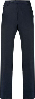 Mid-Rise Straight-Leg Linen Trousers