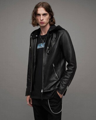 Harwood Leather Biker Jacket - Black